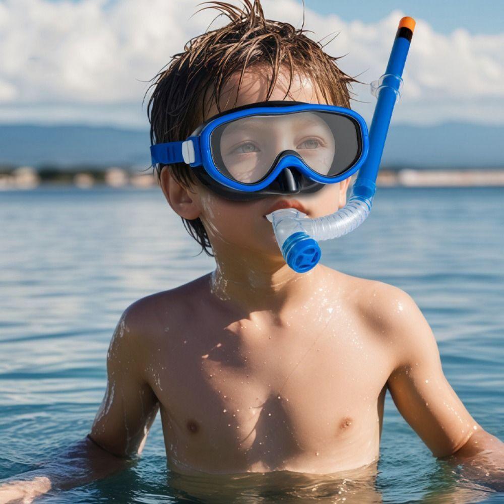 

Eyewear Kid Snorkel Set Anti-fog Children Surfing Glasses Kids Swimming Goggles Children/Kids зелений