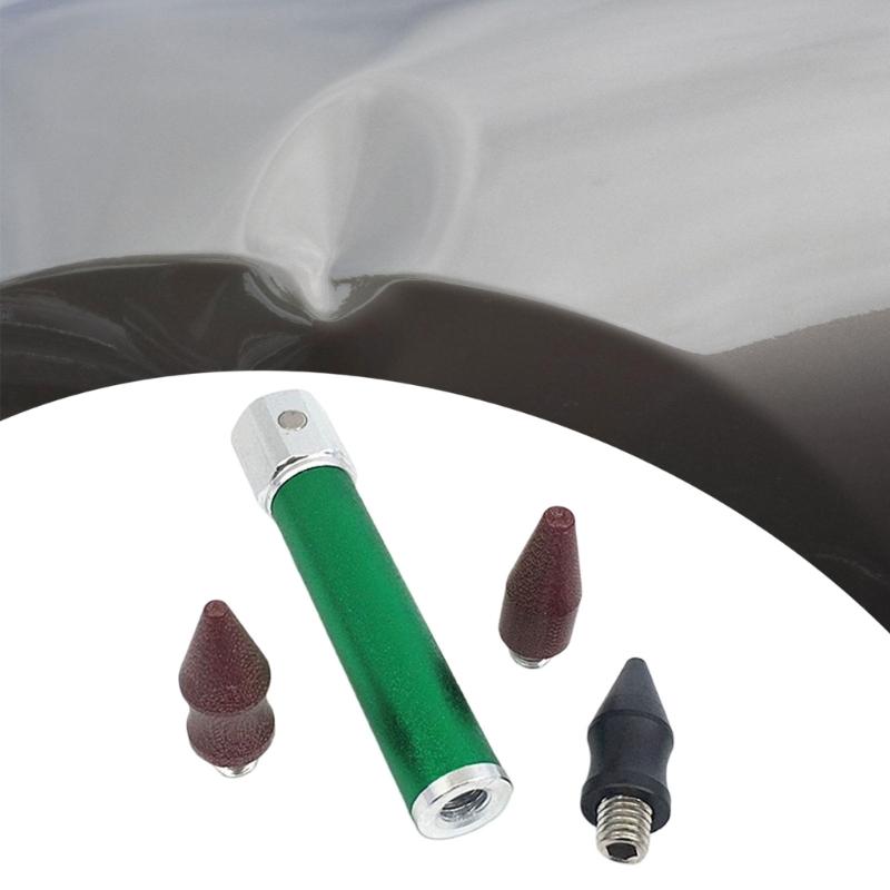 Automotive Repair Tool Car Dent Traceless Tap Down Pen Sheet Metal Dent Repair Leveling Pen with 3 Interchangeable Head