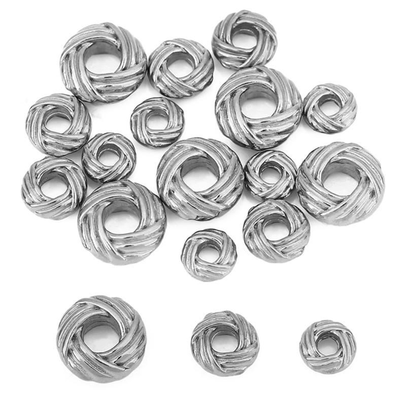 

10pcs 5mm 6mm 8mm Never Fade Stainless Steel Large Hole Spacer Beads PVD Loose Necklace Bracelet Beads For Diy Jewelry Making 5mm