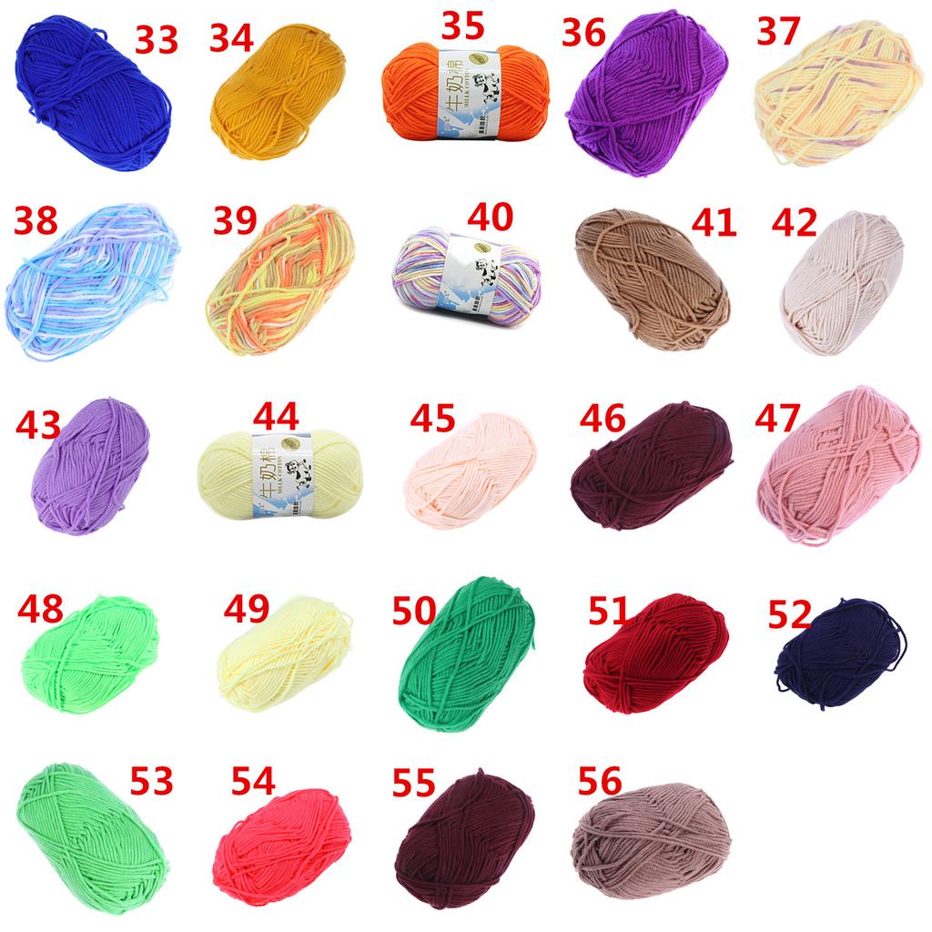 50G Light Blue Milk Cotton Yarn Chunky Knitting Yarn for Hats Scarves Gloves Shawls Winter Accessories Soft Feel