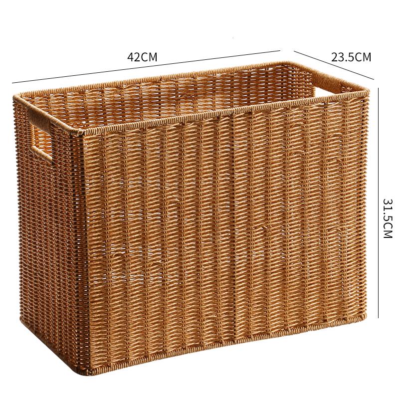Imitation Rattan Narrow Storage Basket Organizer