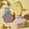Lunch Box For Kids Cute Pineapple Shape Bento Box with Fork Spoon Snack Dessert Container Microwavable Food Case Portable Office