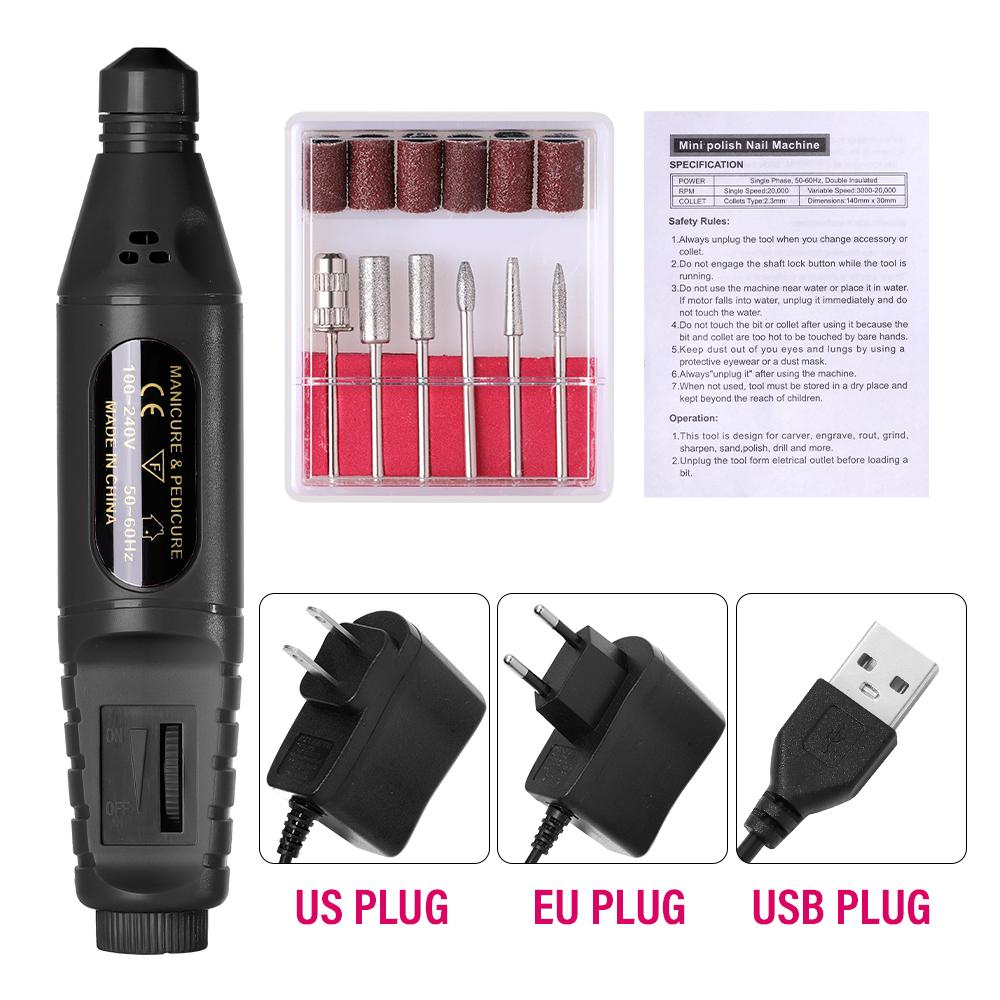 CNHIDS Professional Electric Nail Drill Machine Manicure Tools Pedicure Drill Set Portable Nail File Nail Drill Equipment