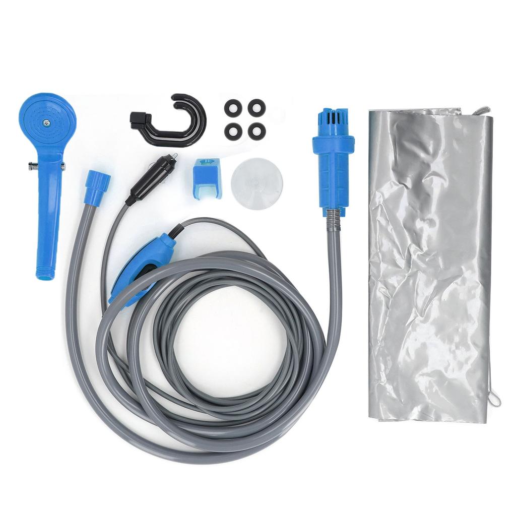 Portable Camping Shower Adjustable Water Flow Leakproof 2.5 L/min Outdoor Showerhead Sprayer Blue