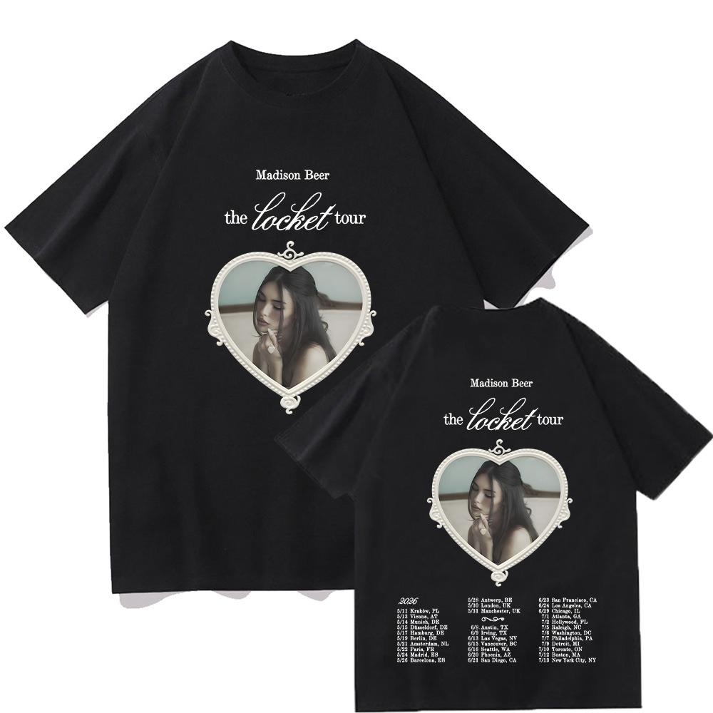 2026 Madison Beer the locket tour graphic Unisexs TShirt Unisex ONeck 100Cotton Short Sleeve Oversized Popular Fashion Tee