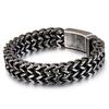 12MM Wide Black Stainless Steel Bracelet Men 23CM Retro Massive Mens Charm Bracelets 2026 Friendship Mens Jewellery Male