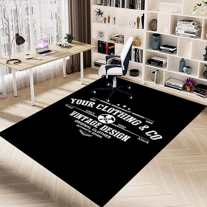 1pc Vintage Clothing Home Office, Durable Polyester Floor Mat with Easy, Office Decor, Urban Style, Nonslip Backing