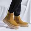 British Style High Top Fashion British Boots MenBrown Boots Outdoor Comfort Chelsea Waterproof Anti Slip Men Shoes Short