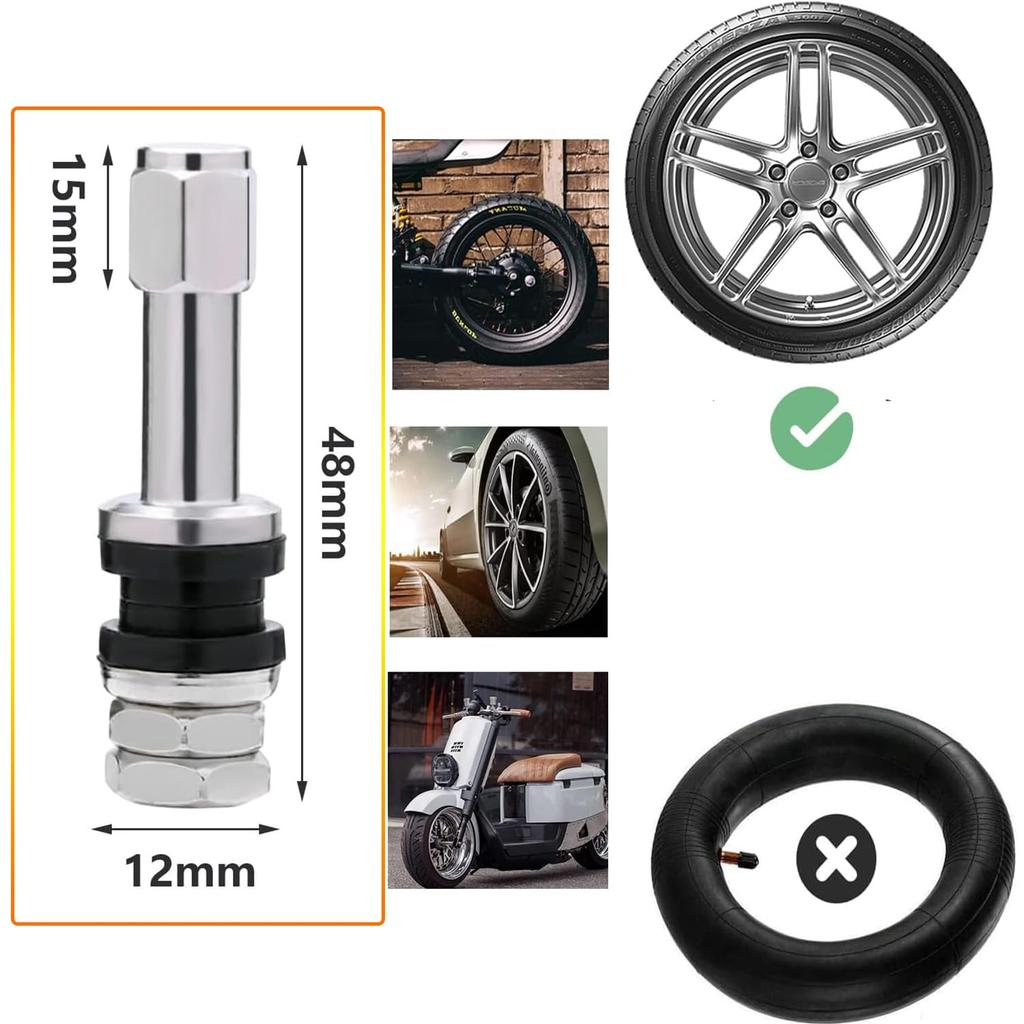 SensaBliss Ventilkern für Räder, kurzer Schaft mit Staubkappe,