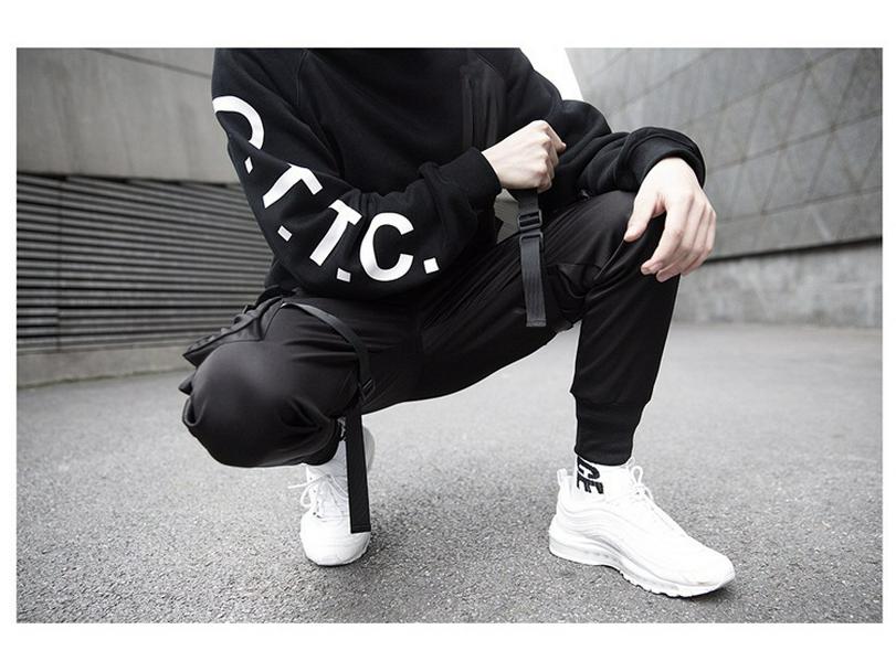 Men's Trendy Tactical Paratrooper Overalls: Li Xian & Han Shangyan Style Ribbon Leggings