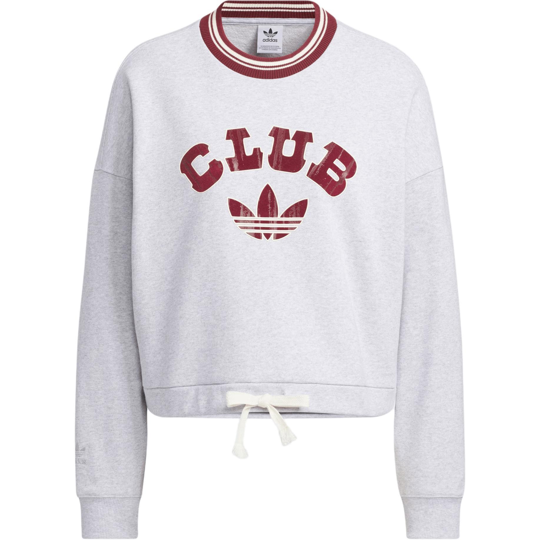 (WMNS) adidas Collegiate Graphics Crew Sweatshirt Asia Sizing Grey Red Women s JD6376 XL