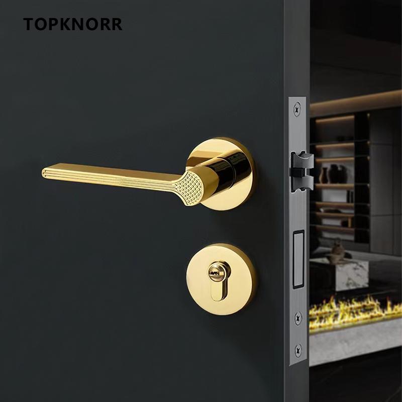 Bedroom Split Door Lock Room Wooden Door Mute Golden Door Handle Indoor Household European Bathroom Universal Door Lock