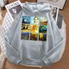 Sudadera con capucha para mujer con estampado de pintura mundialmente famosa en sánscrito de Van Gogh, Sudadera de ajuste moderno, Sudadera Hip Hop, Ropa deportiva de dibujos animados para mujer