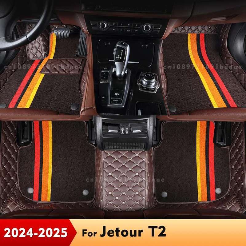 For Jetour T2 2024 2025 Double Layer Car Floor Mats Auto Foot Pads Carpet Cover Interior Accessories