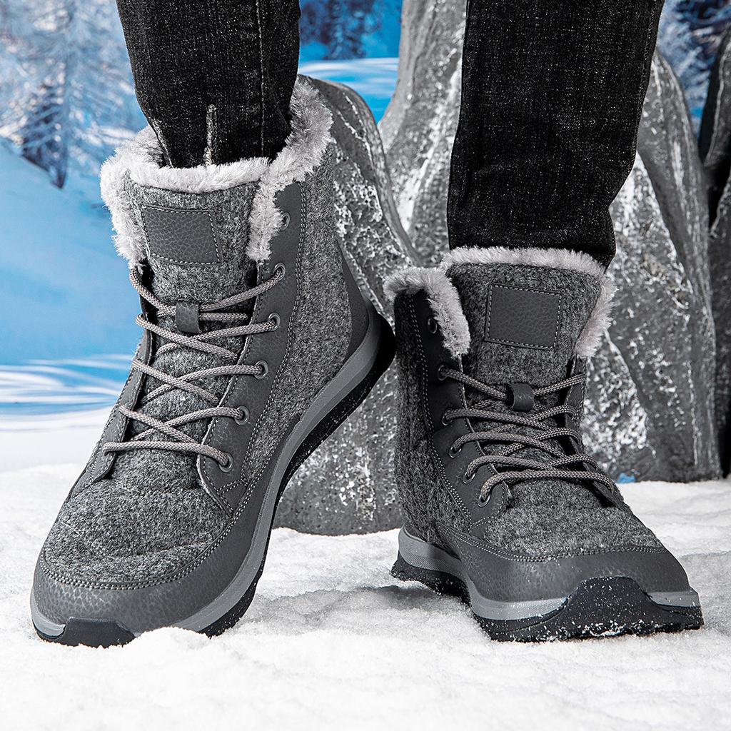 Fleece warm and windproof snow boots waterproof winter new long tube thick-soled fleece casual shoes