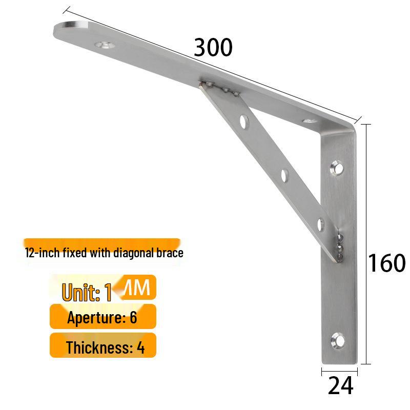 Stainless Steel Wall-Mounted Tripod Bracket for Load-Bearing Support and Partition Fixing