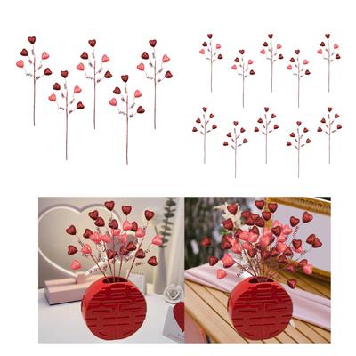 Künstliche Valentinstag Herz-Stecker Geschenke Basteln Romantische Künstliche Blumen-Stecker für Bürotisch Zuhause Festival Hochzeit