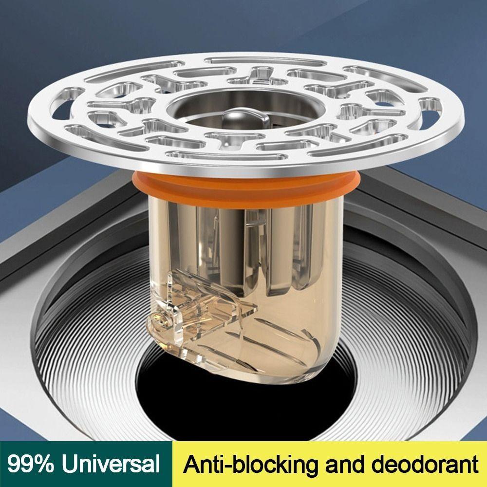 Self-Closing Floor Drain Core Odor Prevention Floor Strainer Cover Shower Drain Filter Bathroom