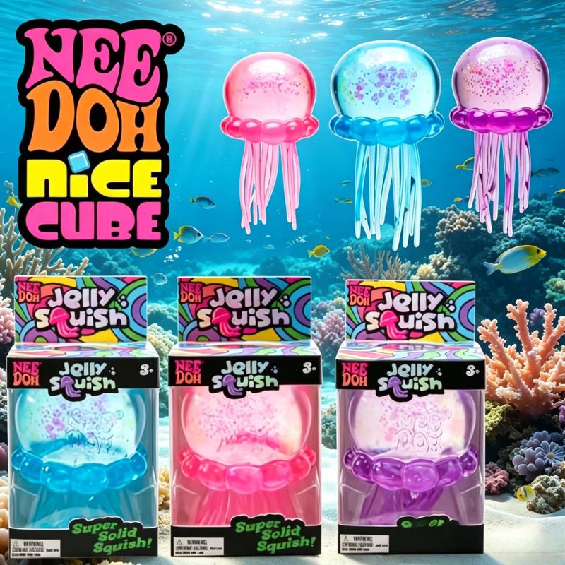 Needoh Kuleczka Fuzz Galaretka Meduza Squishy Pudełko Niespodzianka Losowy Kolor Miękka Zabawka do Redukcji Stresu Urocza Relaksująca Ściskana Zabawka Sensoryczna