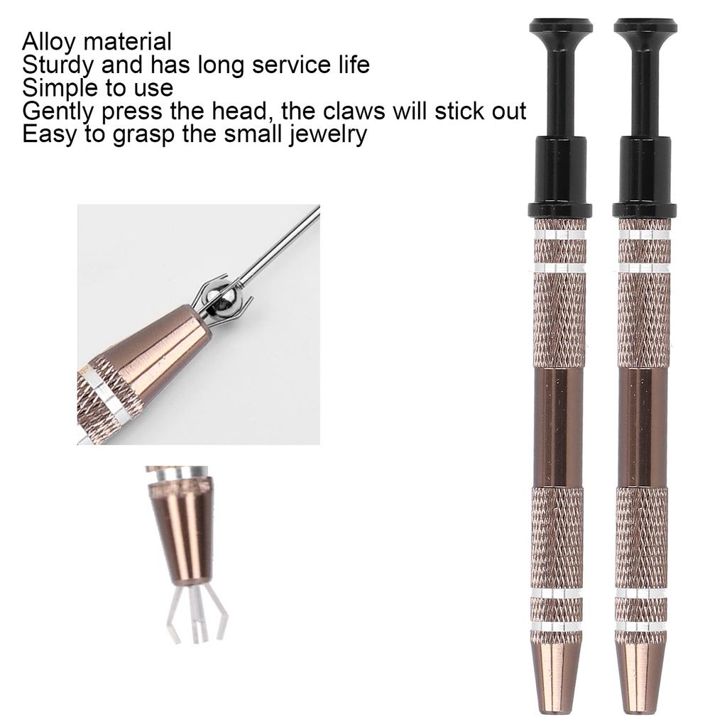 2pcs Alloy 4 Prongs Bead Holder Jewelry Bead Grasping Pick Up Tool Body Piercing Accessory