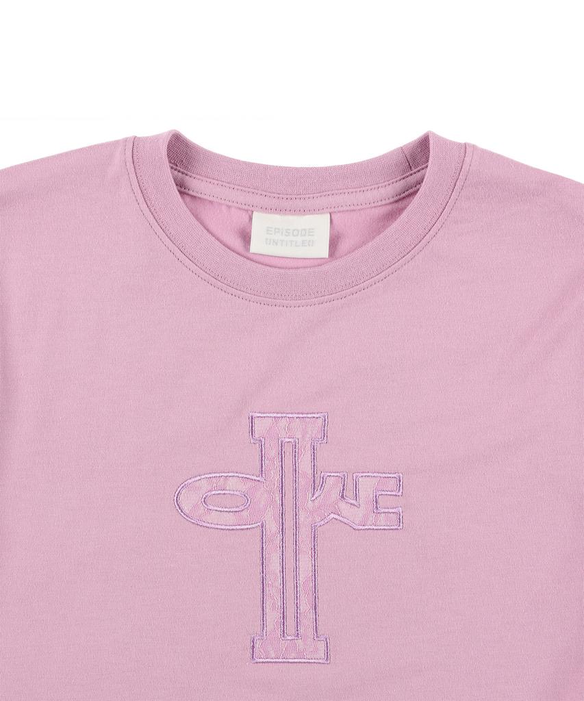 EPISODE UNTITLED Lace Applique Logo Crop Top Lavender