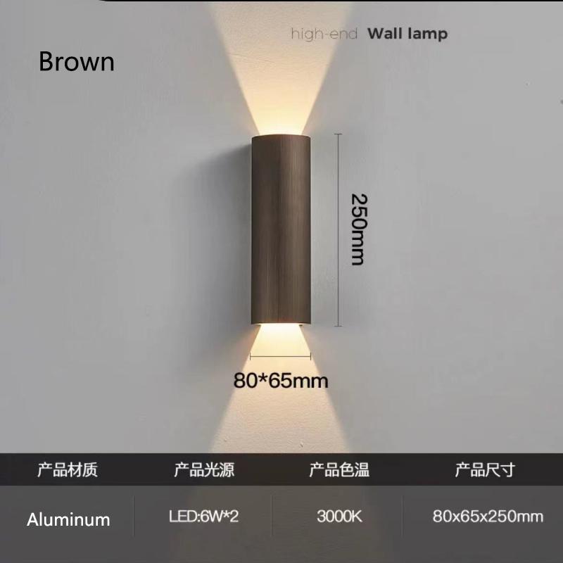 

Светодиодный настенный светильник в скандинавском стиле для гостиной, спальни, прикроватной тумбочки, подвесной светильник для лестницы, украшения мебели, люстры 12W&Warm White (2700-3500K)&M коричневый