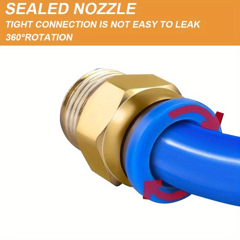 10 Pcs PC Pneumatic Quick Couplings, Copper Threaded Straight Air Hose Connectors, All-Copper Clamping Quick-Insert for Pneumati