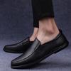 Herresko Casual Ekte Lær Slip-on Komfortable Herre Svarte Flats Herre Kjøresko Stor Størrelse