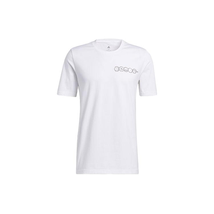 adidas Beijing Tee Cartoon Printing Basketball Casual Sports Short Sleeve White Men s GU6287 S