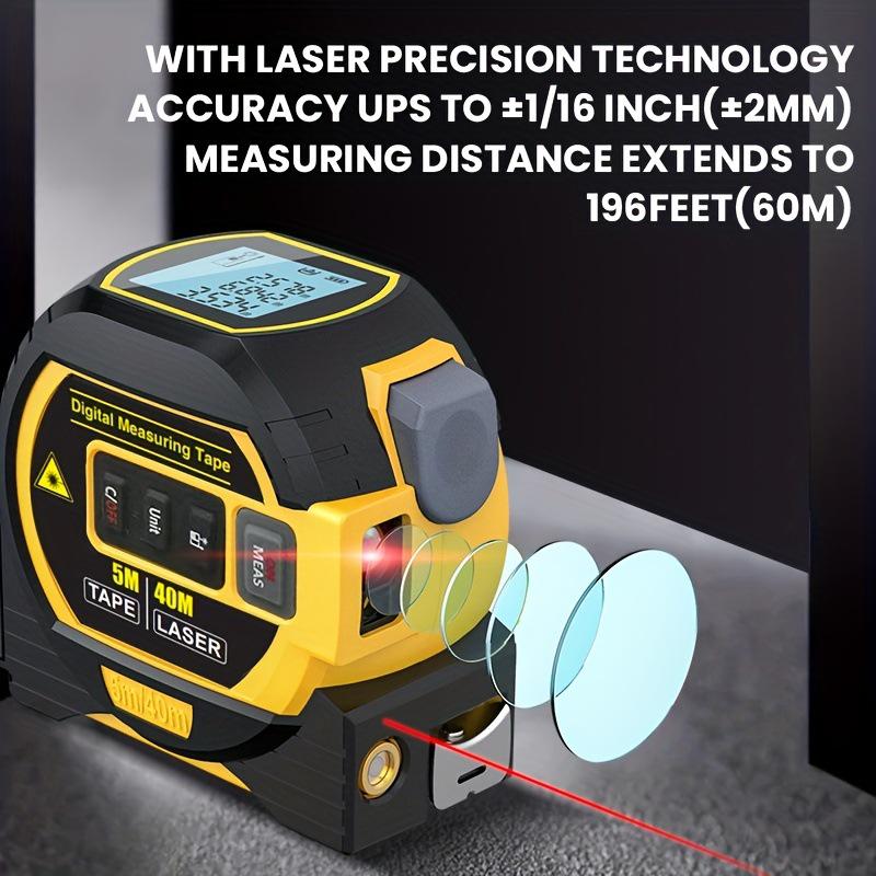 3-in-1 Digital Laser Tape Measure: High-Precision Rangefinder & Steel Tape with Cross Line Feature