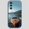 Custodia per telefono di lusso R-RIVA Yacht per Samsung Galaxy A13, 21s, 22, 31, 32, 40, 52, 71, A91 Guscio morbido nero