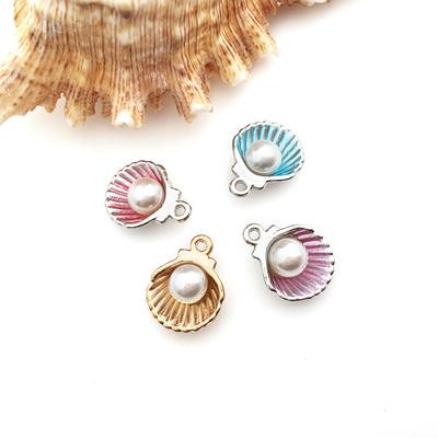 DIY Jewelry Accessories 10pcs Necklace Pendant Alloy Pendant Small Pendant Pearl Shell Ocean Pendant Handmade Bracelet
