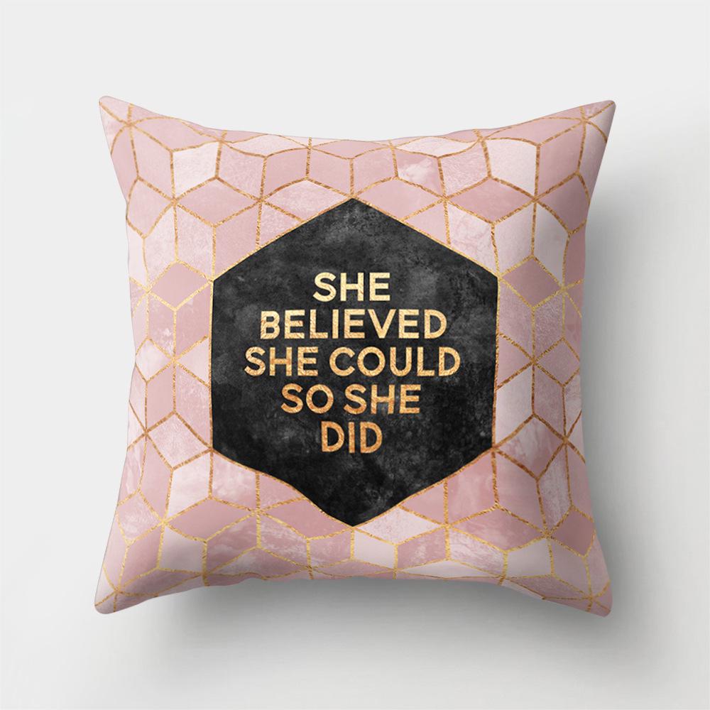 Car Waist Pillow Geometric Sofa Pillow Case Polyester Creative Home Office Pillow Case
