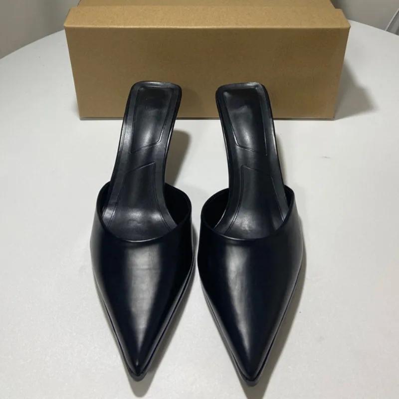 Fashion Casual Women Sandals Fashion Pointed Toe Shallow High Heel Ladies Mules Shoes Large Size Summer Stiletto Party Dress Sandalias