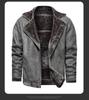 Men's Leather & Fur Integrated Lapel Jacket - Winter Warmth, Thick, Fitted, Stylish