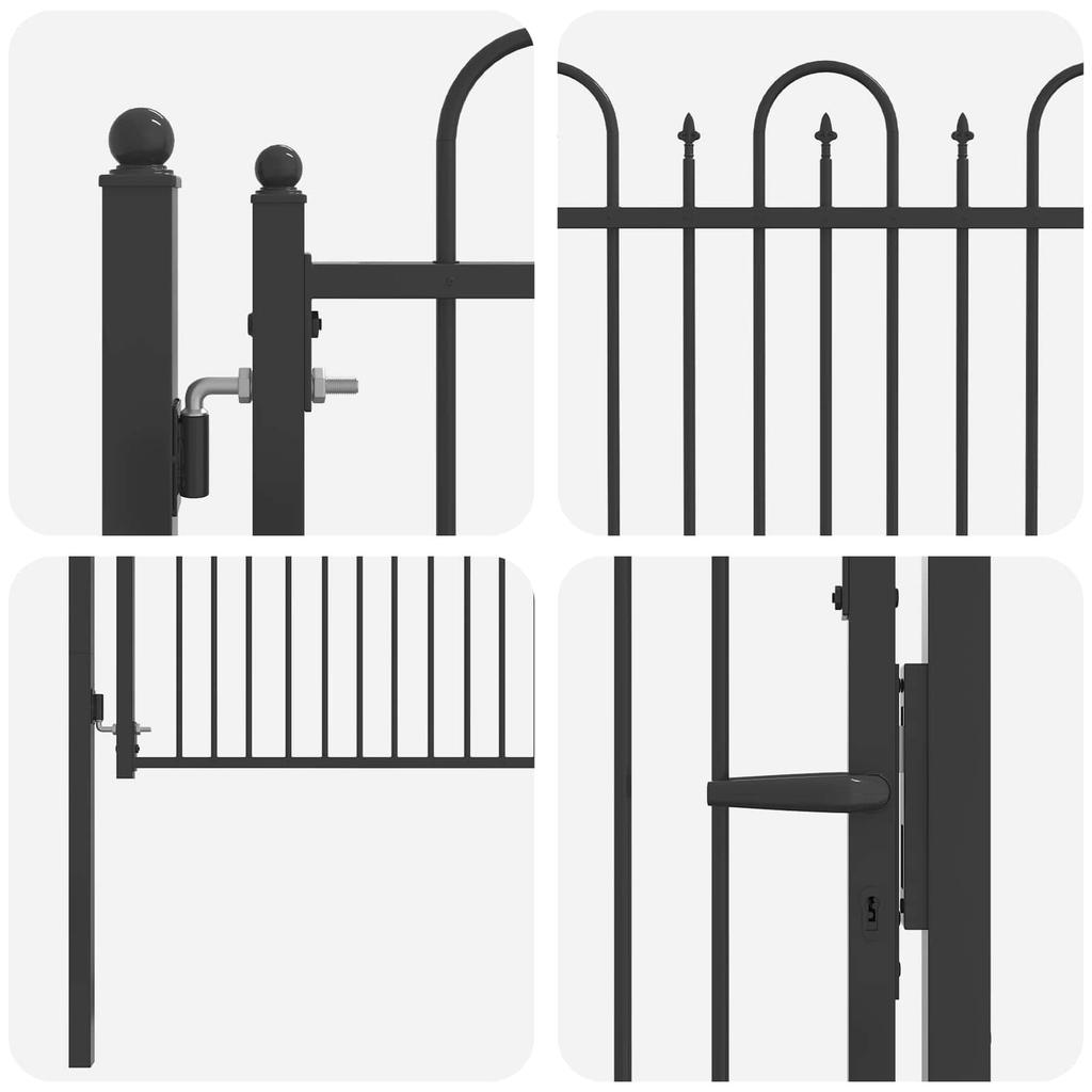 Zauntor HORST 100 X 75 Cm Metal Black Lockable