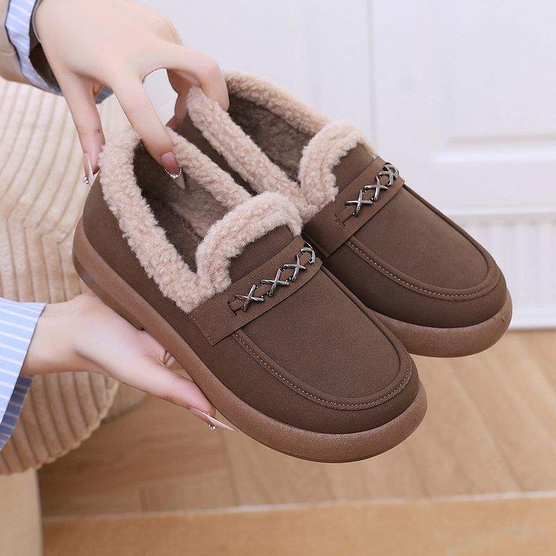 Cotton shoes women's Korean version Doudou shoes short snow boots four seasons warm Mao Mao shoes soft sole non-slip