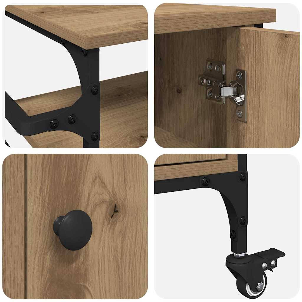 Kitchen Trolley Artisan Oak Finish 87.5 x 39 x 84.5 cm Engineered Wood