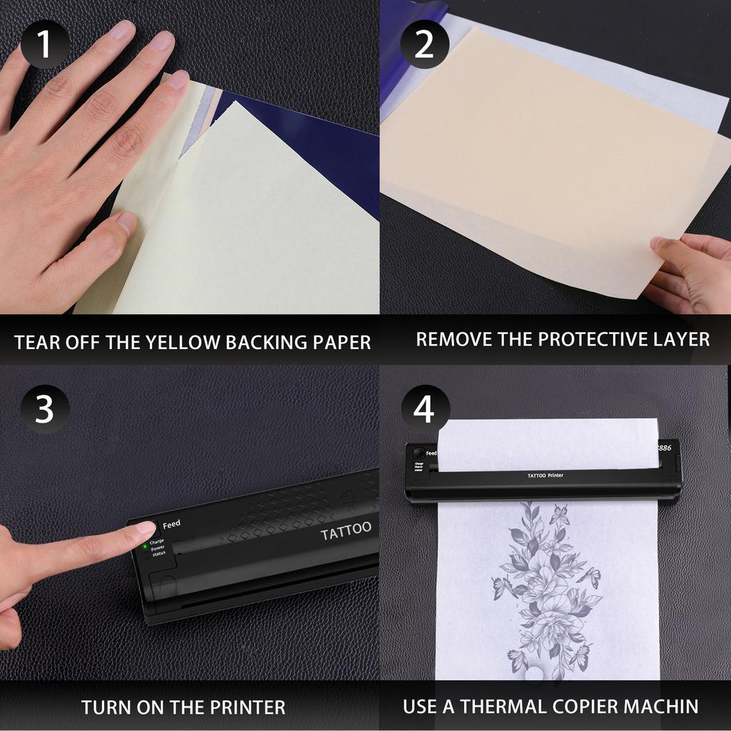 10/20/30/50/100Pcs Tattoo Transfer Pape A4 Size Stencil Paper Copy Paper Thermal Paper for Tattoo Transfer Tattoo Supplies 4