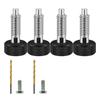Pack of 4 M6 Sturdy Stainless Steel Knurled Handle Quick Releases Pin Spring Plunger Locking Screw for Various Use