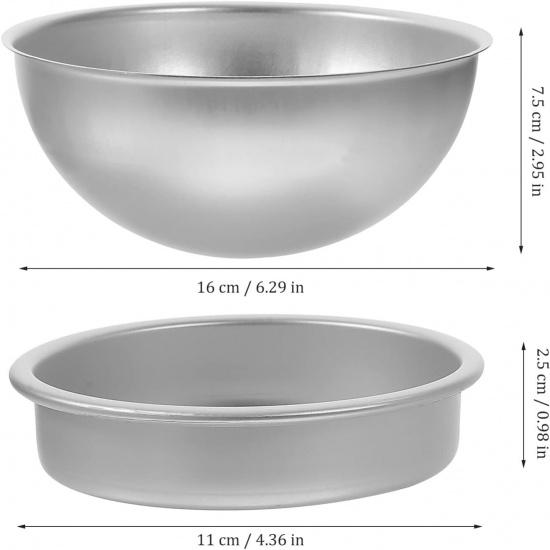 Kichvoe Hemisphere Cake Pan Semi-Sphere Baking Molds, 2 Sets Football Basketball Baking Pans, Aluminium Alloy Non-Stick Molds for Chiffon, Bikini