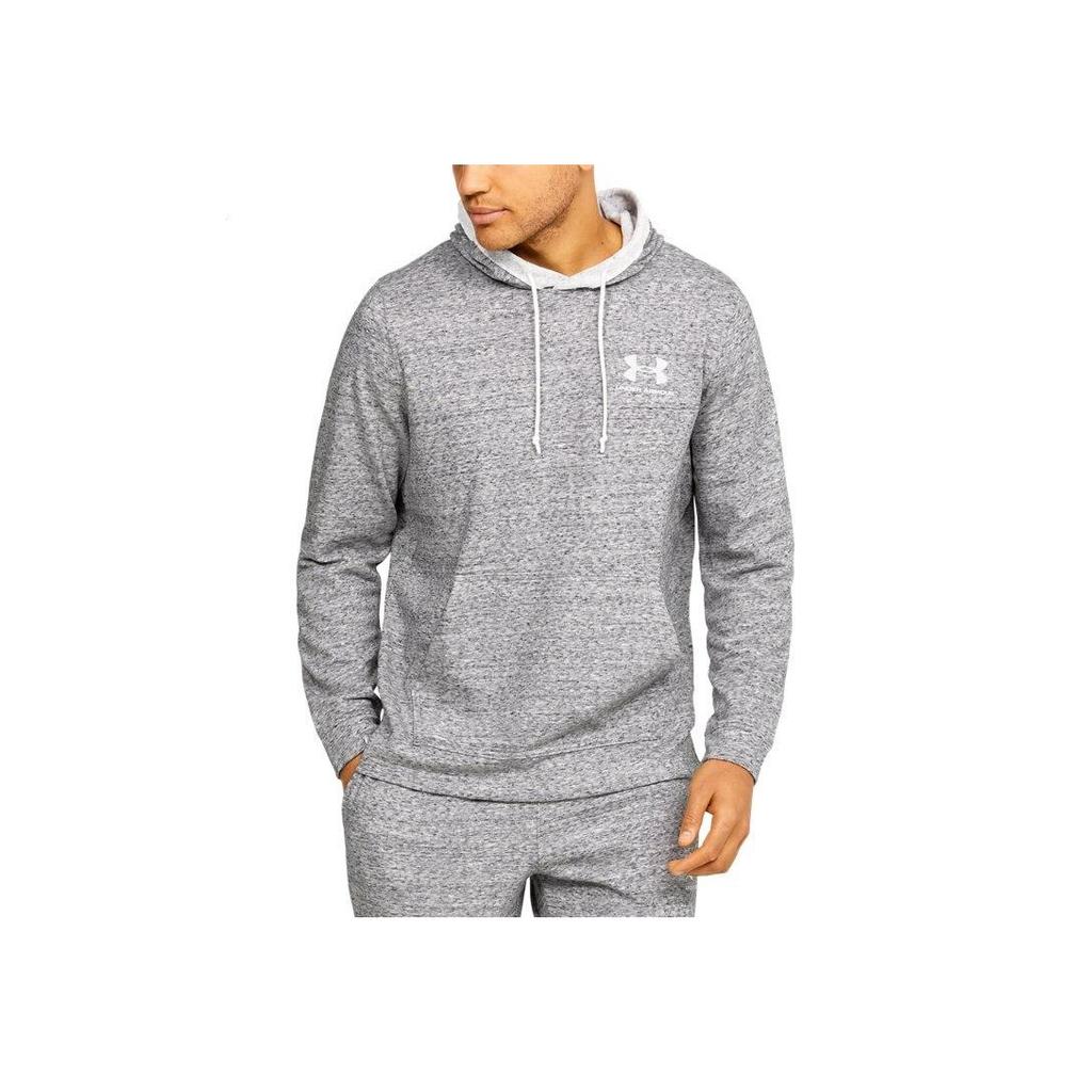 Under Armour Crosswind Hoodie With Kangaroo Pocket Men Hoodie Grey White 1329291-112