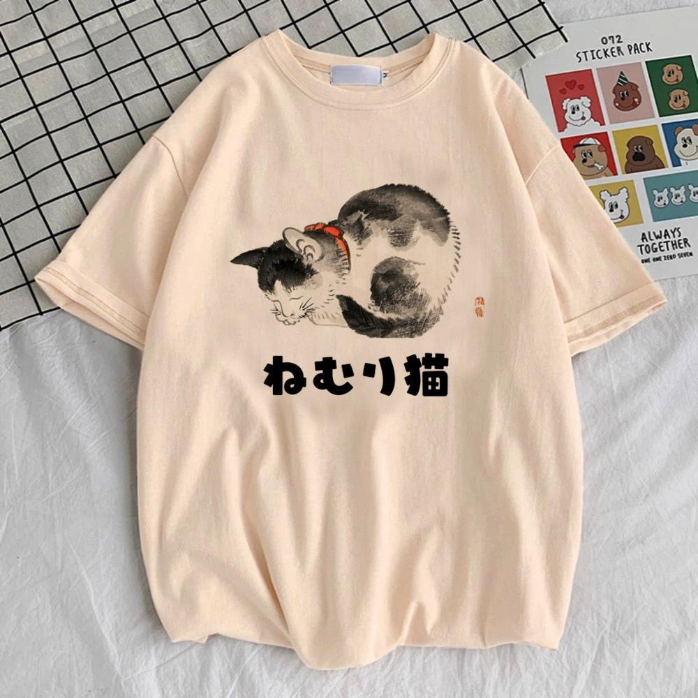 Japanese Grunge Cat t-shirt women harajuku  Graphic anime Retro streetwear Digital shirt hip hop Retro 2000s women graphic