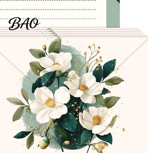 Vintage Letter Stationery 5Pcs Floral Butterfly Paper Envelope Set, Writing with Lined Pages, Kit for Letters, Greeting Messages, Journaling,