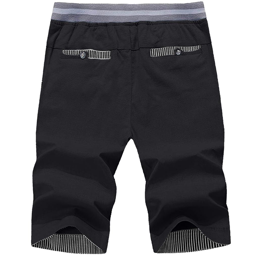 Pantaloni Corti Casual Versatili da Uomo alla Moda con Tasche e Cuciture Lente