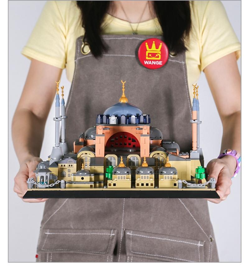Giftfri 1434 stk Hagia Sophia-Istanbul Byggeklosser Stor Skala Verdensberømt Arkitekturmodell Samling av Små Klωσser For Gave