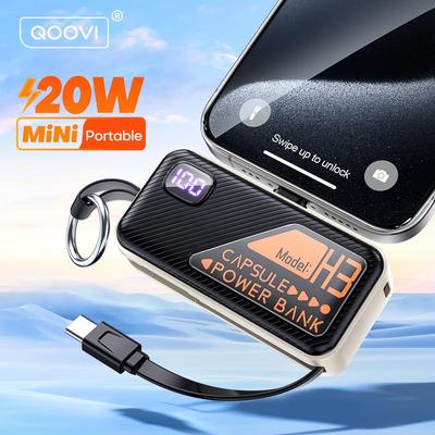 QOOVI Mini Powerbank 5000mah PD 20W Caricabatterie Portatile Ricarica Rapida per iPhone 15/14 Pro Samsung Xiaomi Batteria Esterna Powerbank