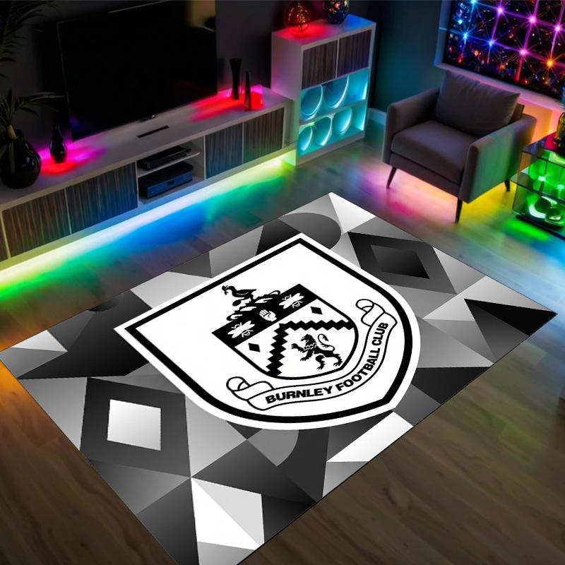 Burnley Football Design Crystal Velvet Carpet Cozy Non?Slip Printed Rug For Bedroom Living Room Entrance