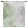Abstract Gradient Sage Green Grey Triangle Sheer Curtains for Living Room Decor Window Curtains Kitchen Tulle Voile Curtains