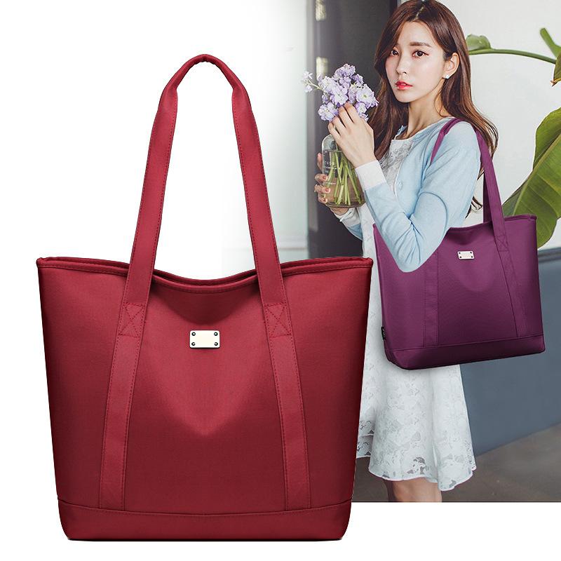 Women's Bag Solid Color Simple Tote Bag Casual Large Capacity Korean Version Women's Trend Versatile Shoulder Bag